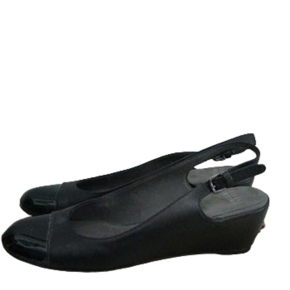Stuart Weitzman Black Slingback Heels Wedge - Size 9M